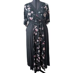 NWT Torrid Disney Mulan Floral Maxi Dress Front Slits Size 2 2X 18-20